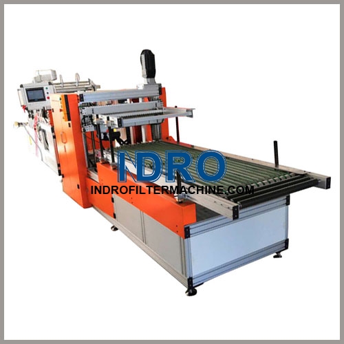 pleated air filter pleating and gluing machine production line