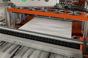 How to do debugging of air filter paper pleating and gluing line?