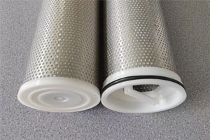 Filter end cap infrared welding cases- filter with SS cage/core